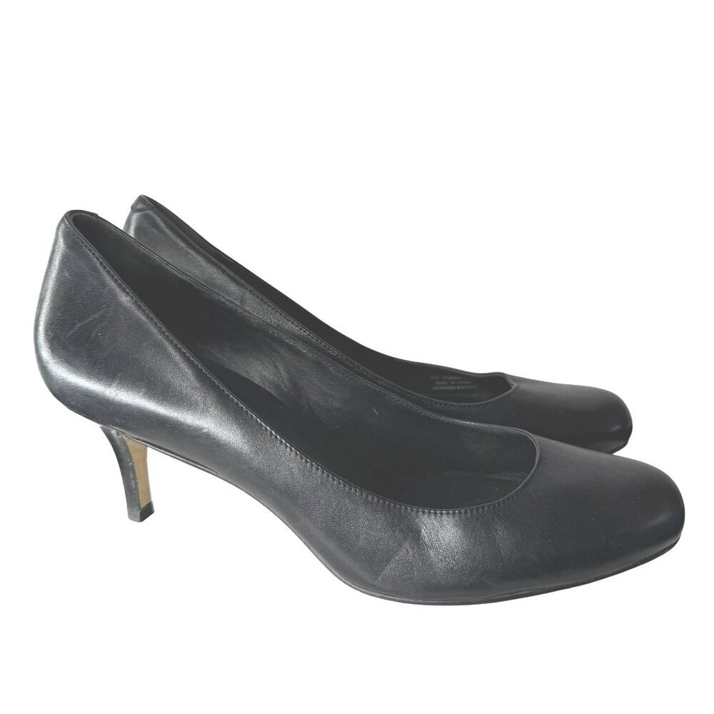 Cole Haan Air Black Leather Heels ‎ Pumps Womens Size 9.5B